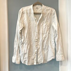 White cotton Uniqlo long sleeved shirt M